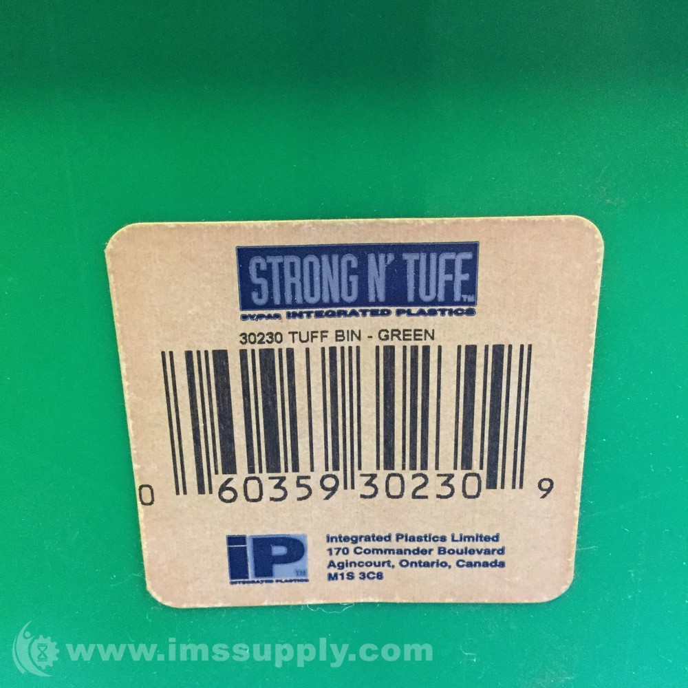Integrated Plastics 30230 GREEN Tuff Bin USIP