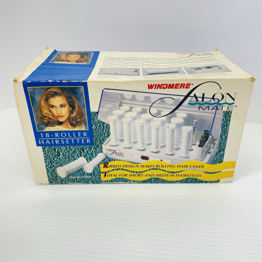 Windmere Salon Mate Hot Roller 18 Curlers Includes 7 Large/13 Small Clips Tested