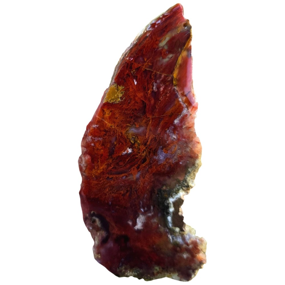San Carlos Agate Slab - High Contrast Red Moss - Flame Flow Pattern