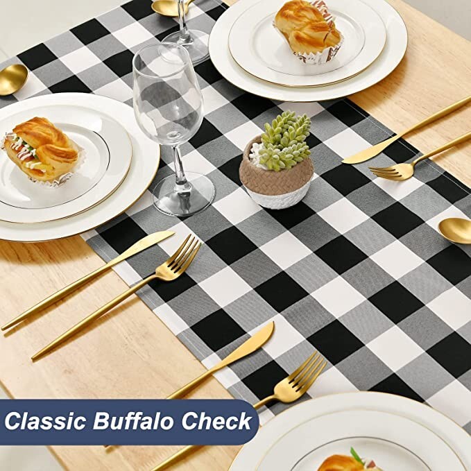 Buffalo Plaid Table Runner 14x108 Inches