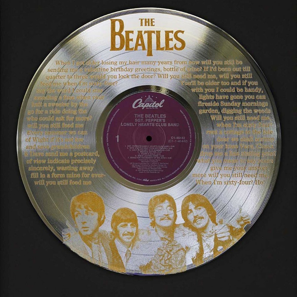 Beatles - When I'm 64 Silver LP Framed Signature Card Display