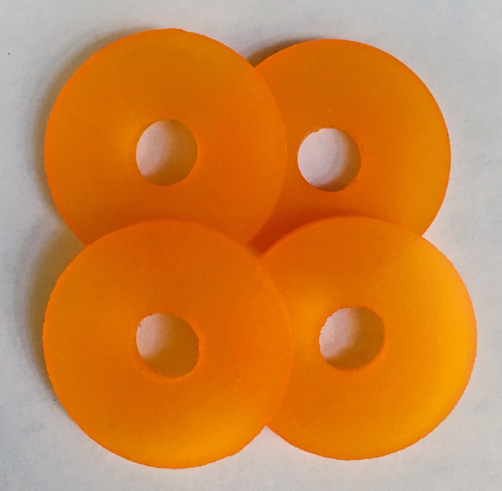Four ICE-ORANGE Rubber Guitar Strap Locks - Classic Design & Great Reliability