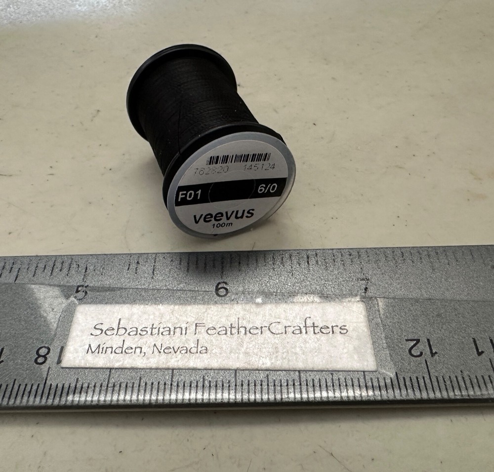 VEEVUS 6/0 Black 100m Thread One Spool