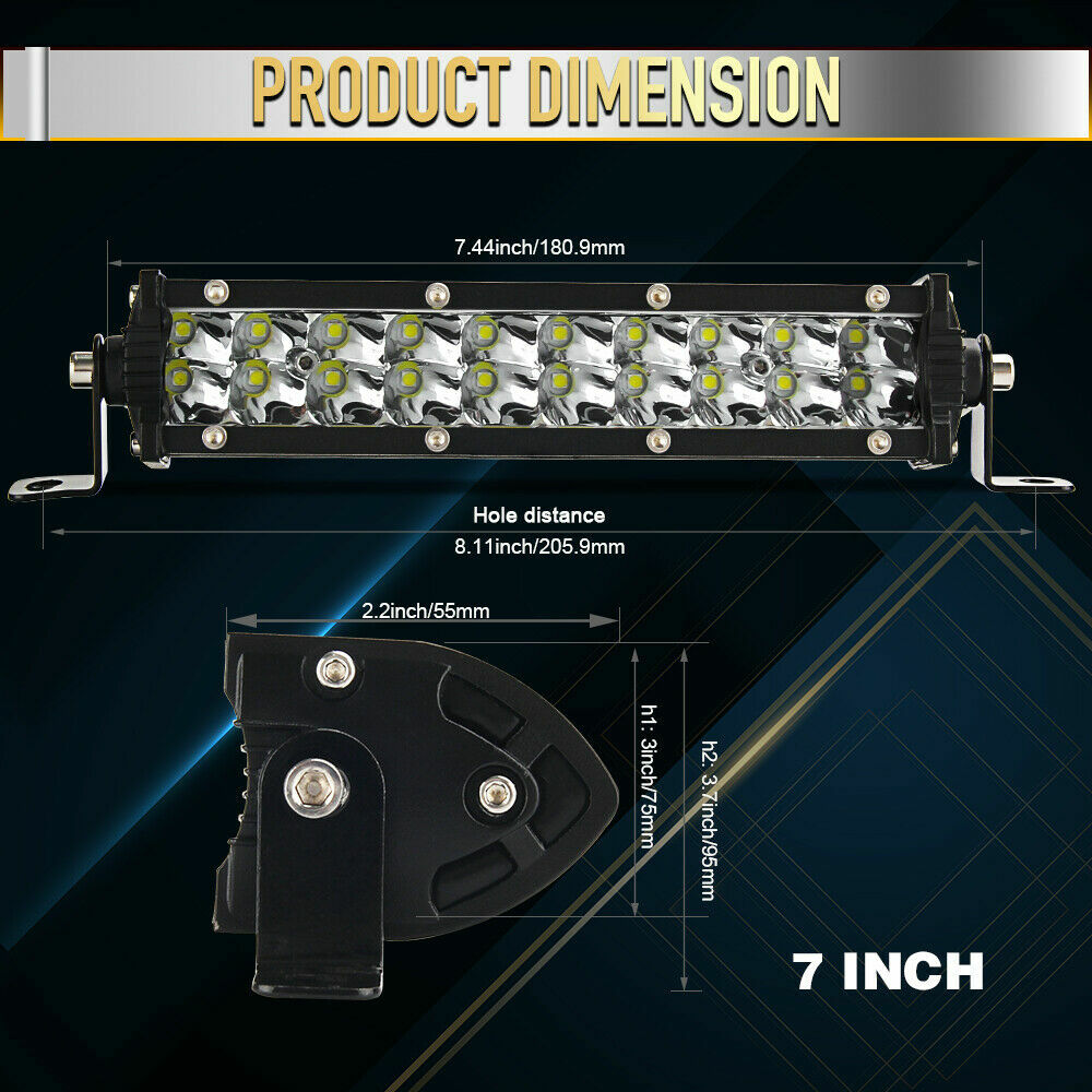 Super Rectangular Marine 7'' LED Pontoon Docking Work Light Boat Bar Head Light