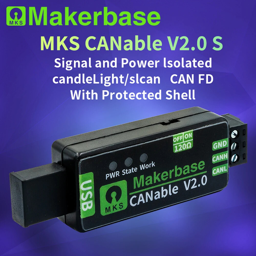 Makerbase CANable 2.0 SHELL USB To CAN Adapter Analyzer CANFD Slcan Socket