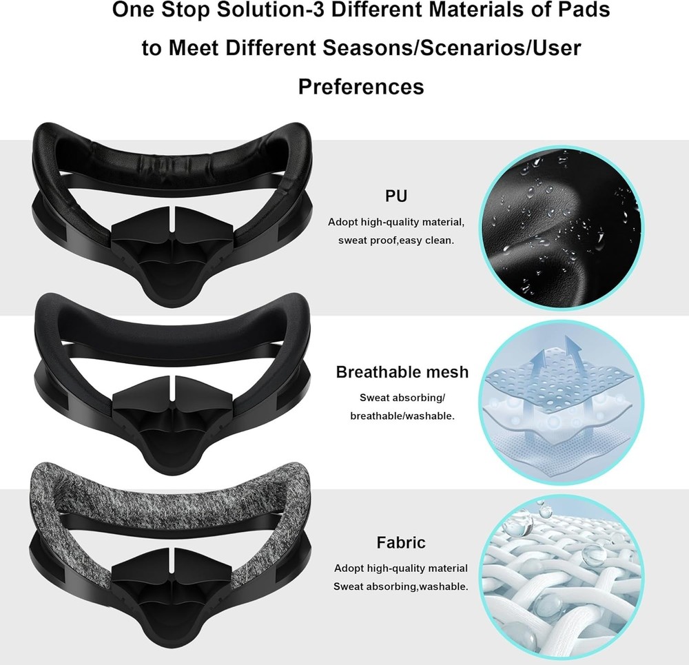 Adaptive Magnetic Facial Interface for Quest 3 - Comfortable & Customizable