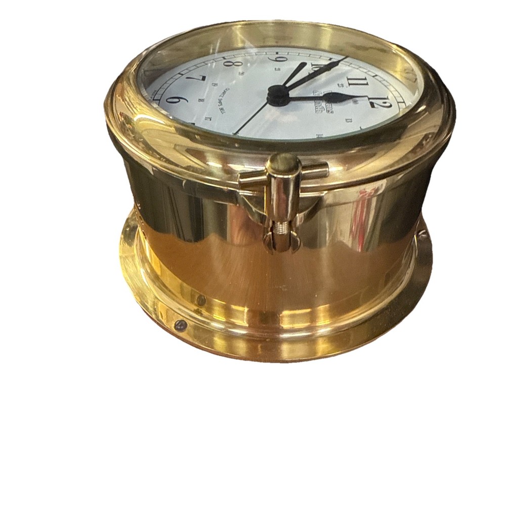 WEEMS & PLATH NAUTICAL SHIP'S BELL CLOCK SOLID BRASS