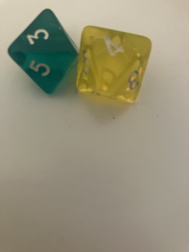 8pc Translucent Polyhedral Dice Set - Multi-Color RPG TTRPG Dice (d4-d20)