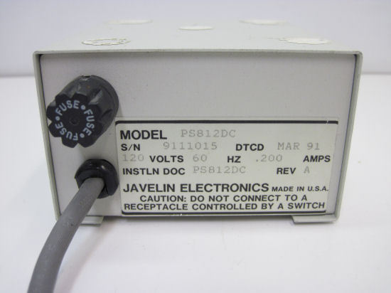 Javelin PS812DC Camera Power Supply