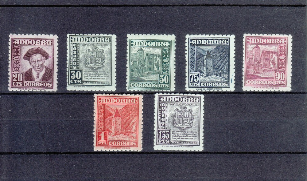 ANDORRA  SPANISH POST  1948  Mi 44-50   MNH**