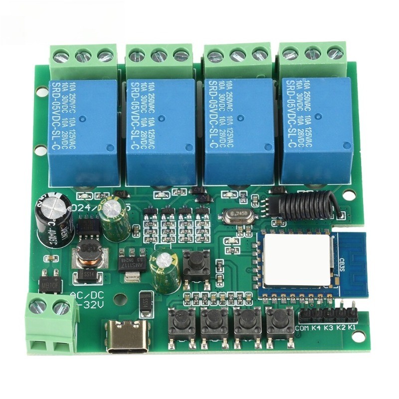 4 Channel Relay Switch Module Tuya Smart WIFI Remote Control Relay 2.4GHz 433MHz