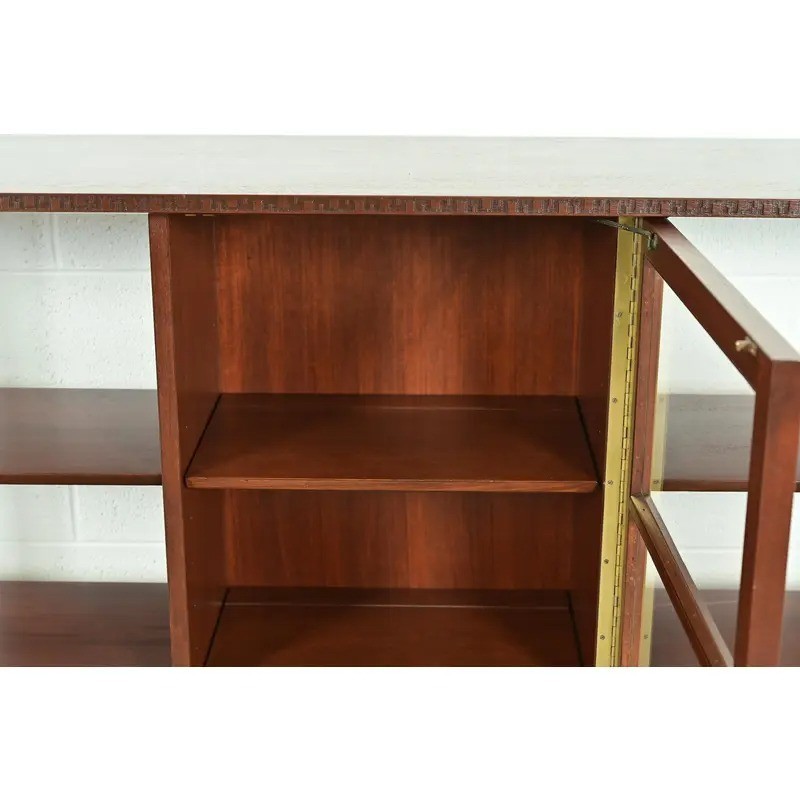 Frank Lloyd Wright Taliesin Mahogany Bookcase or Room Divider, Newly Refinished