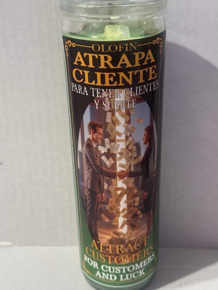 Olofin Green Ritual Candle Atrapa Cliente Attract Customers