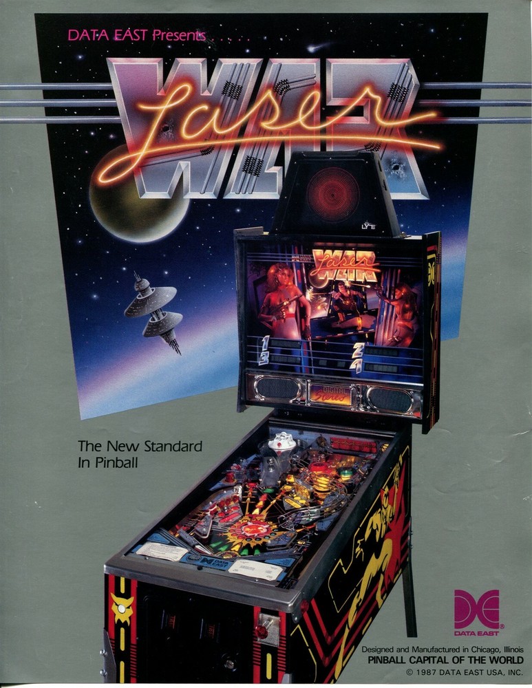 Laser War Data East Pinball Flyer / Brochure / Ad