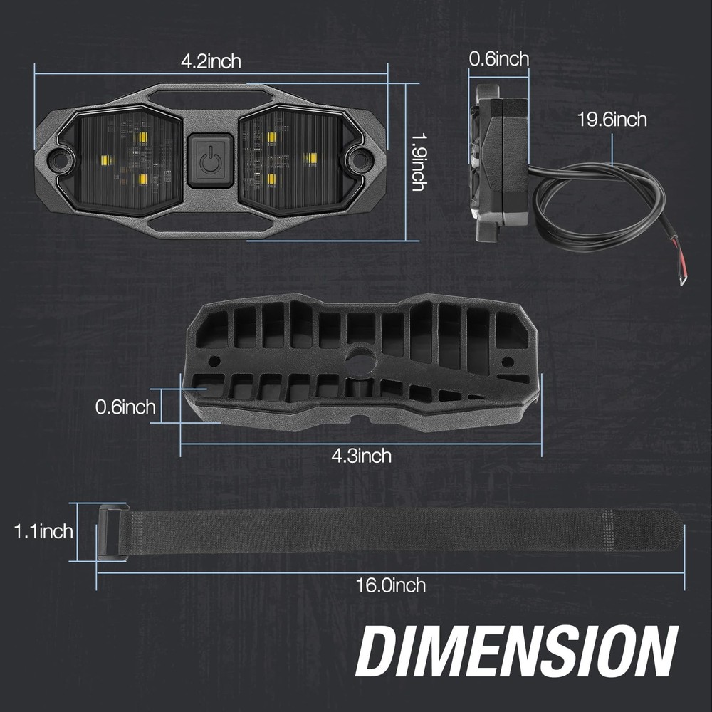 Universal 12V LED Dome Light for UTV Roll Bar, Interior & Map Lighting