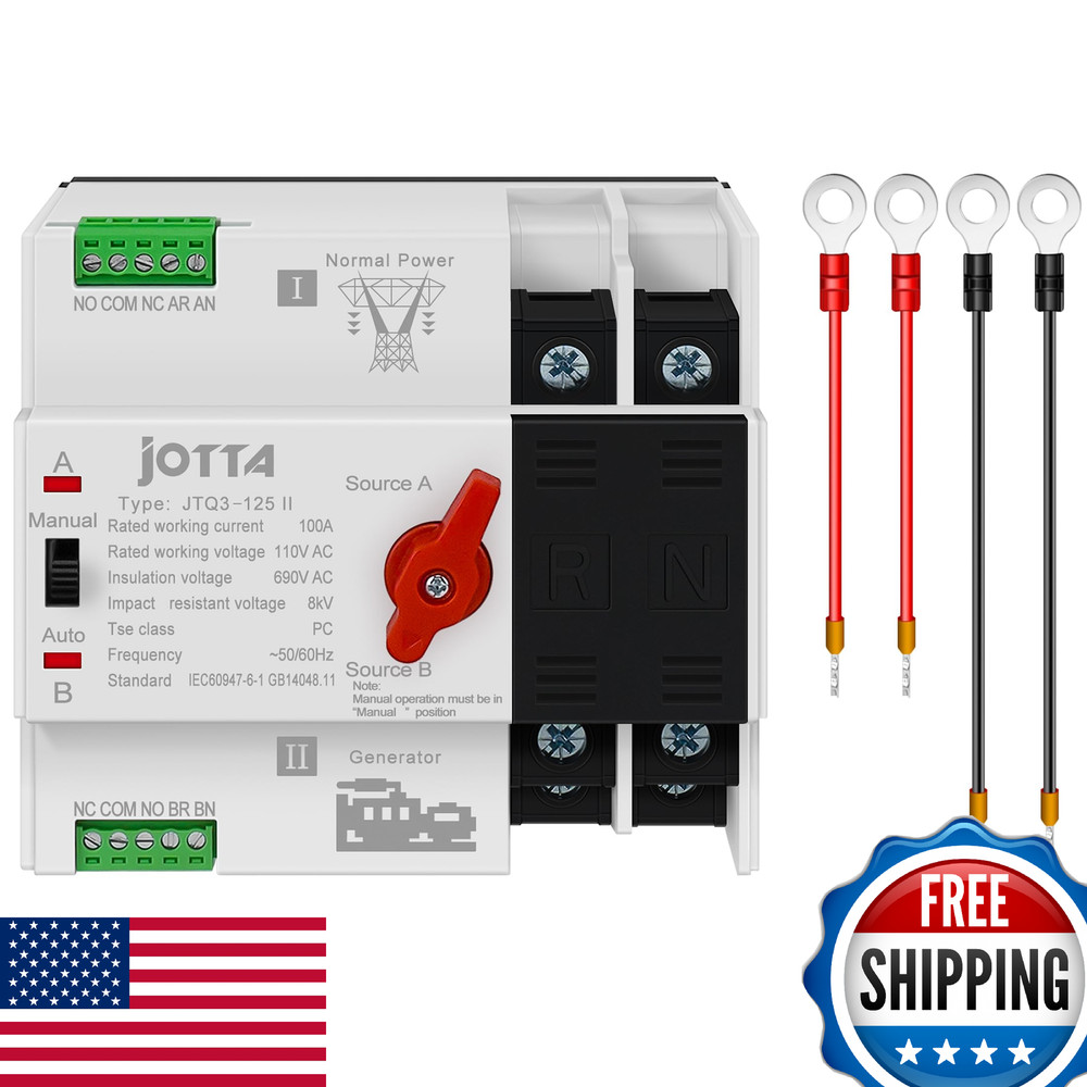 Dual Power Automatic Transfer Switch 2P 100A 110V PC Type Electrical Selector