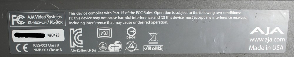 AJA KLBox 101885 Video Editing External Breakout Box