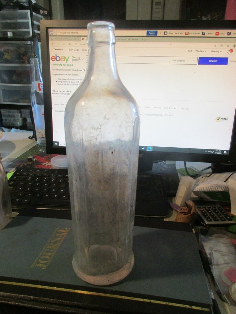 Antique 10-1/2" Glass Bottle