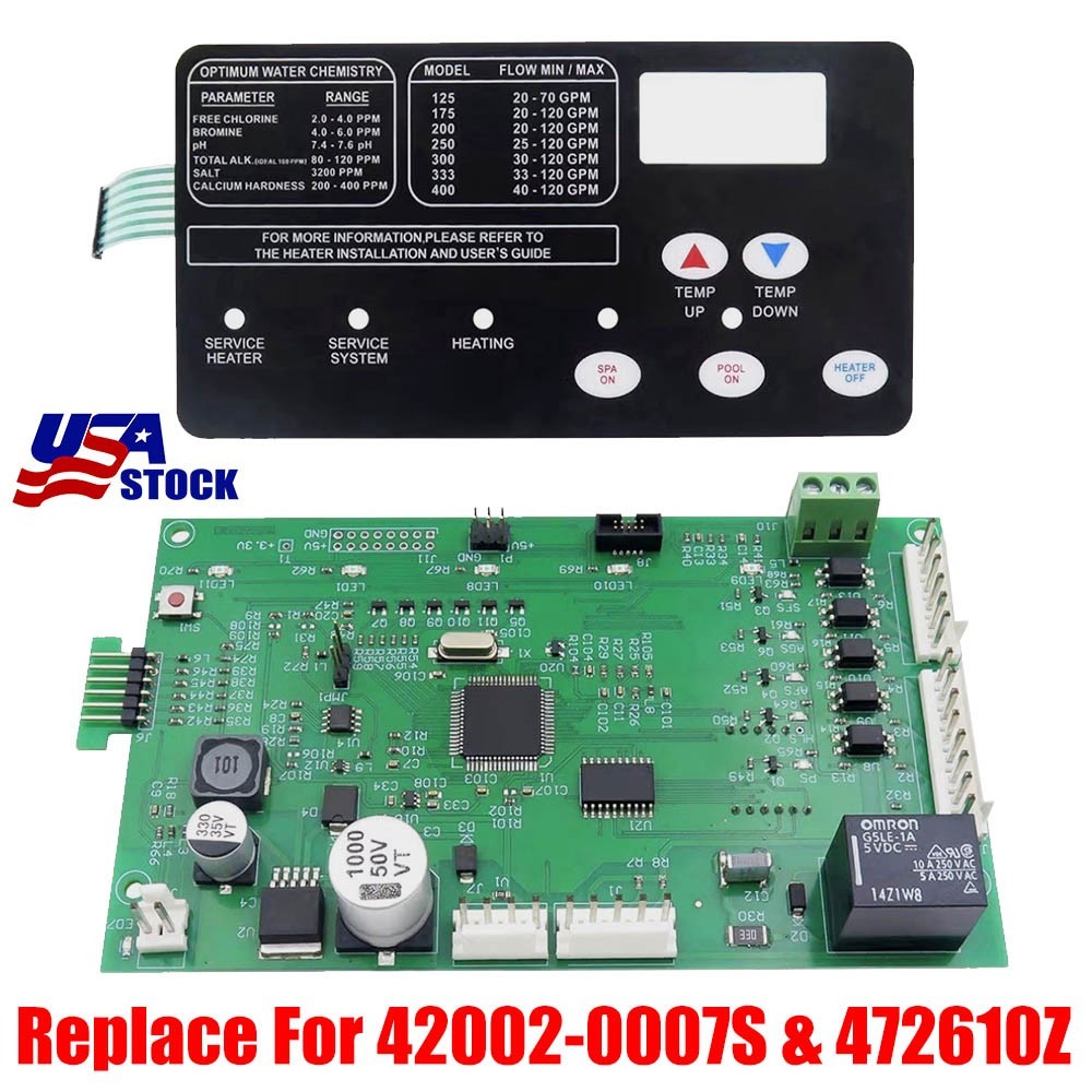 42002-0007S Control Board 472610Z Pad for Pentair MasterTemp Max-E-Therm Heaters