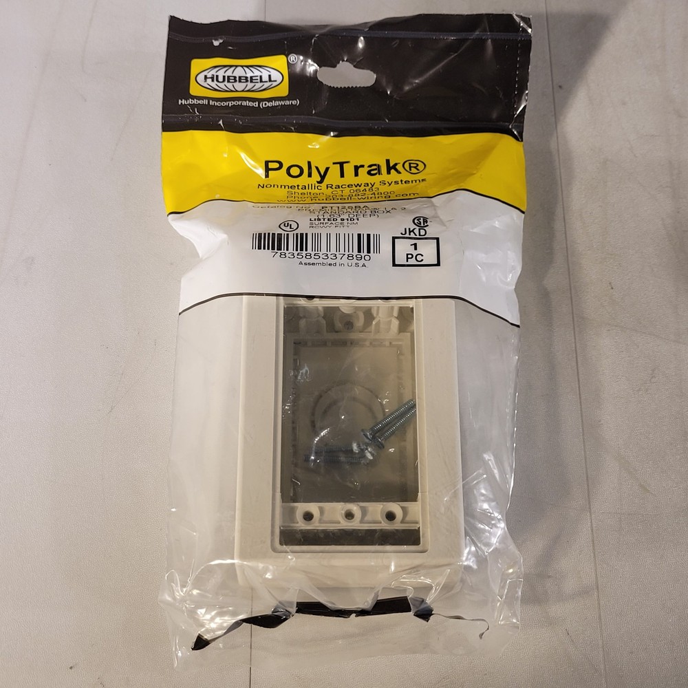 Hubbell PT12SBA PolyTrak Nonmetallic Raceway Systems Standard Box Office White