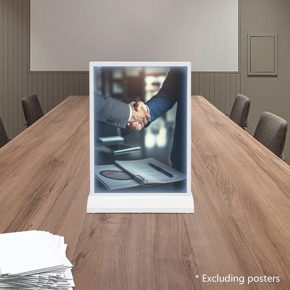 Modern Tabletop LED Sign Holder with Adjustable Brightness for Menu Display