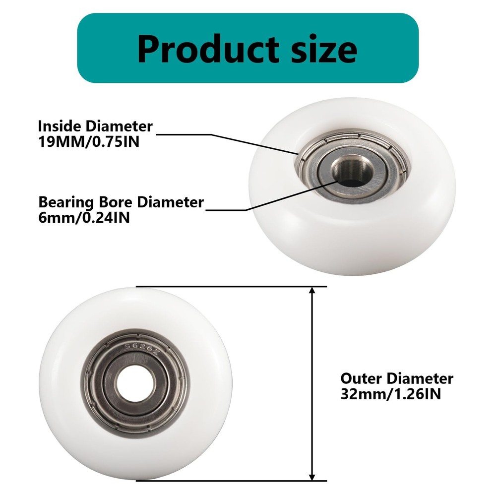 4 PCS White Replacement Wheels Rollers Fits Total Gym Models 2000 3000 XL