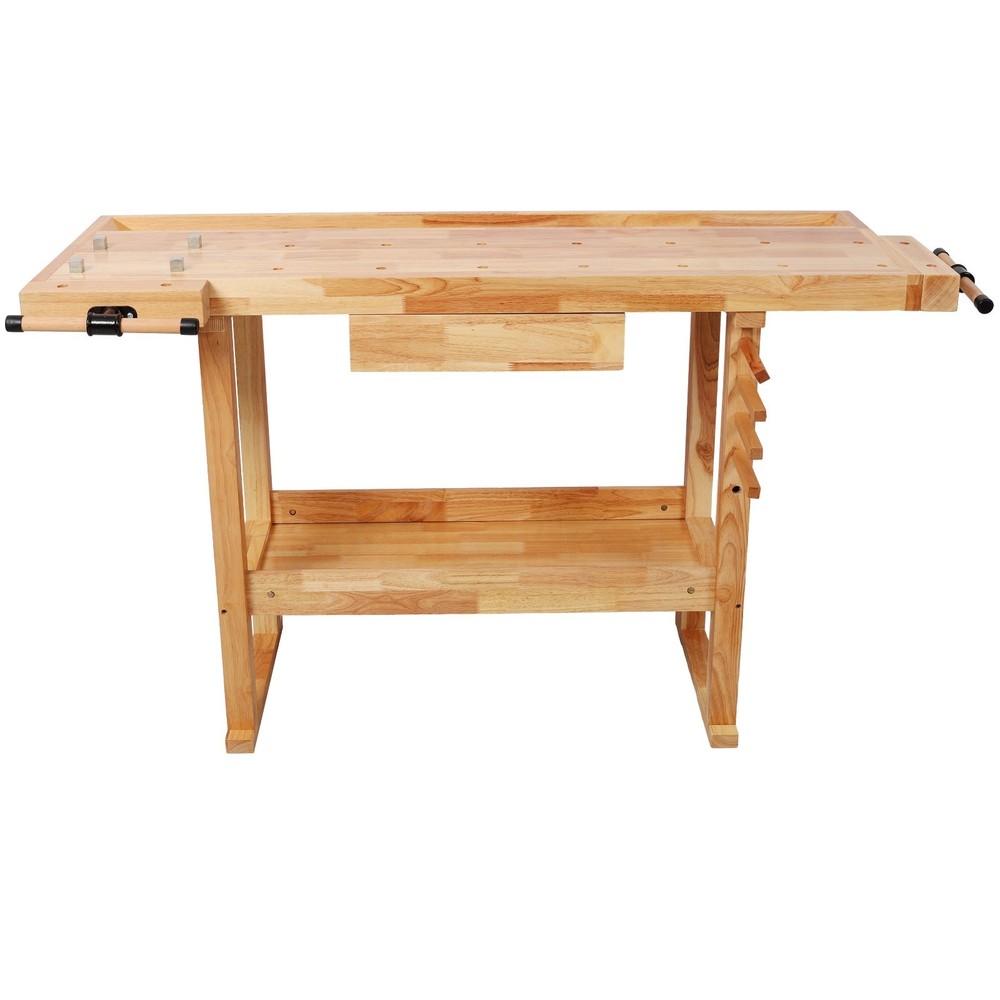 Heavy Duty 55" Wood Workbench 300Lbs Capacity with Adjustable Handle