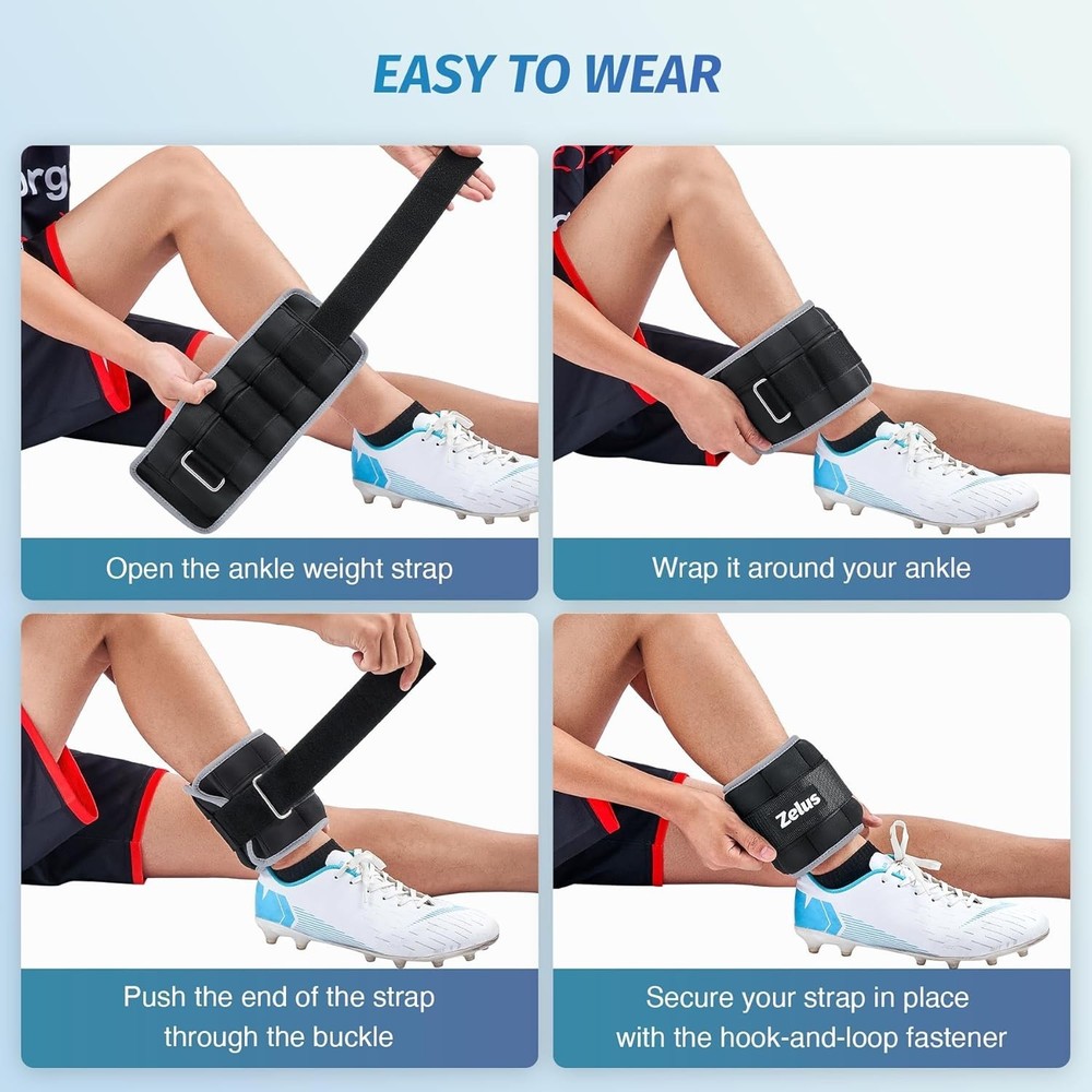 Adjustable Ankle Weights Set | 2-10 lbs | Customizable Resistance for Workouts