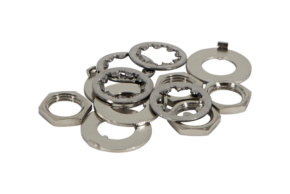 1/4-40 Mini Toggle Switch Nuts and Washers - Chrome