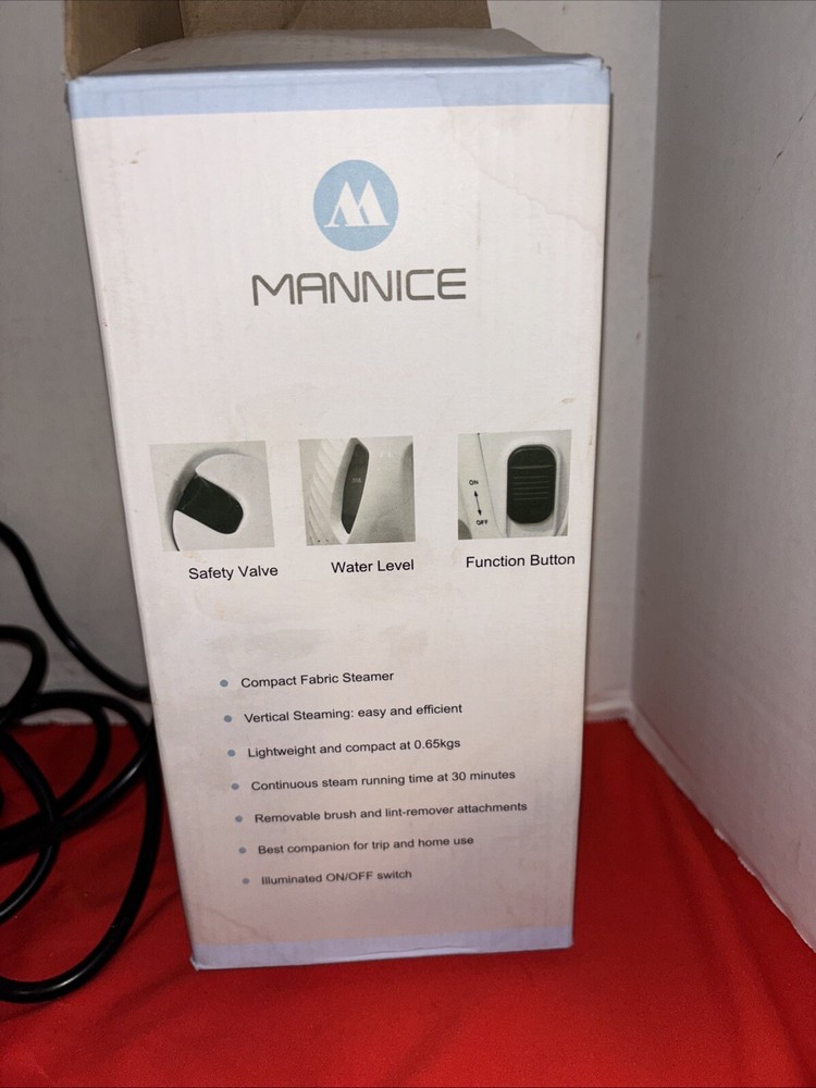 Compact Fabric Steamer In Box missing Fabric Brush & Lint Remover- Working
