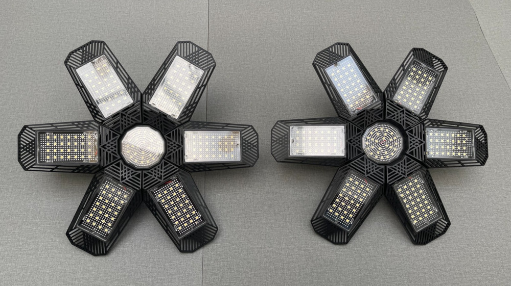 2 Pack Adjustable 6-WINGS Led E26/E27 Socket Wrapped Around Moden Grage Lights