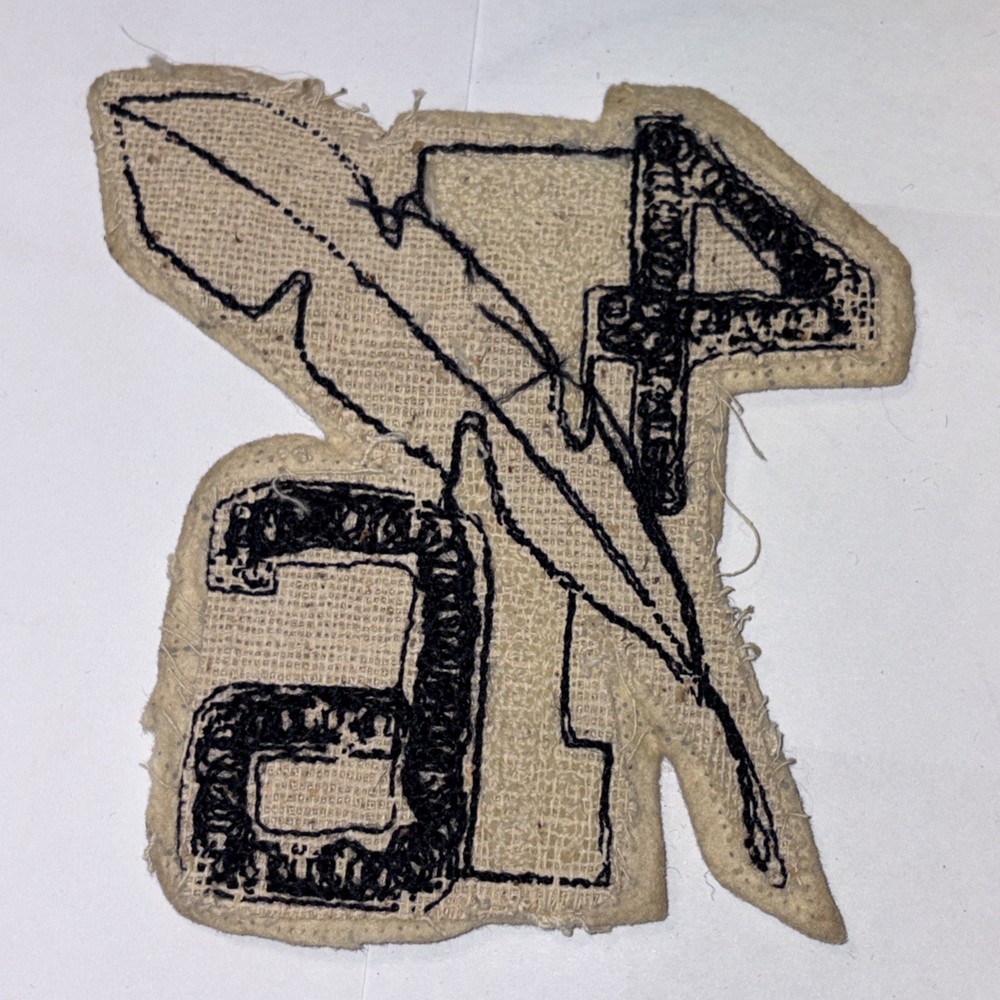 Vintage Letterman Patch Chenille Felt 1946 Feather Quill
