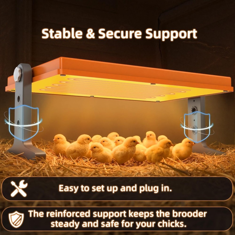 Adjustable Poultry Brooder Heating Plate – 12" x 8" for Safe Warmth of 10 Chicks