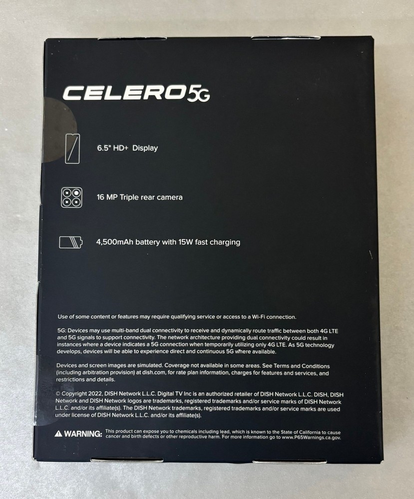 Boost Mobile Celero 5G Phone 64G 6.5" *Locked*