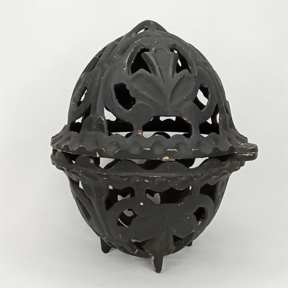 Antique 1930s Footed Black Cast Metal String Holder New Arrival