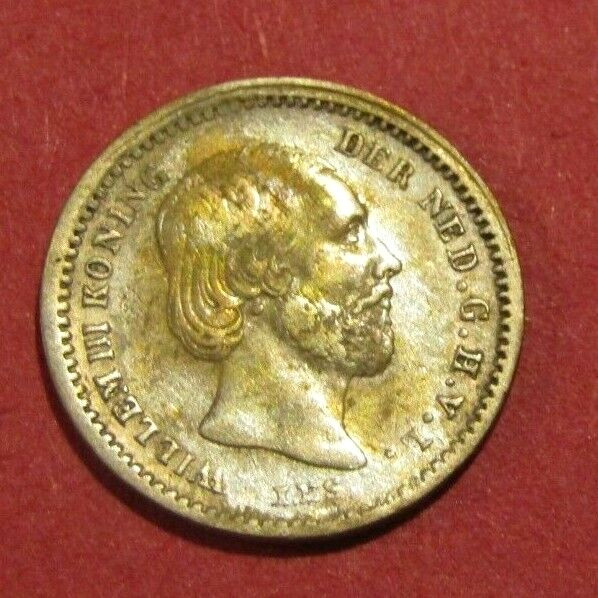 Netherlands 1850 5 Cents Silver Old Coin
