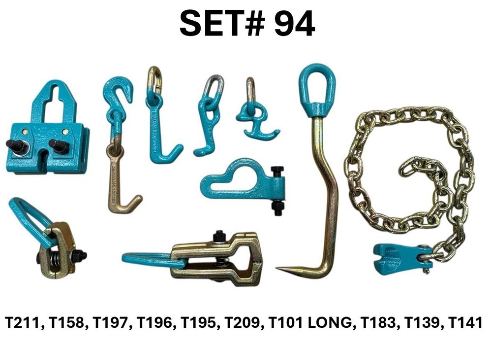 SET#94 -10 Pieces HEAVY DUTY AUTO BODY FRAME MACHINE PULLING TOOLS & CLAMPS