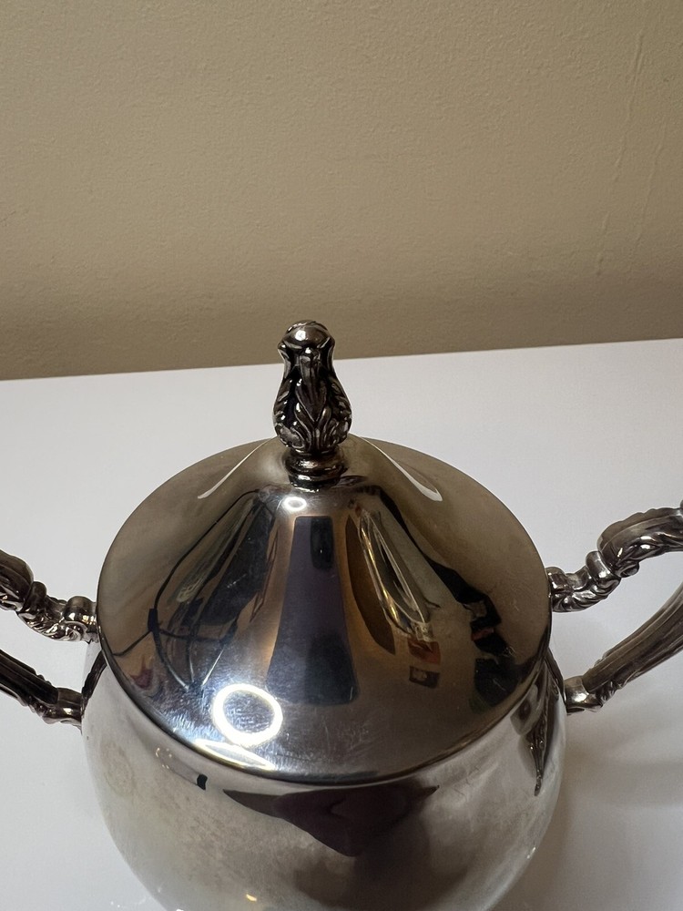 Cream And Sugar Set Footed Vintage Silver Victorian
