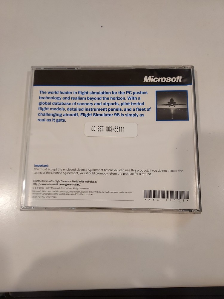 Microsoft Flight Simulator 98 Game Complete PC CD ROM