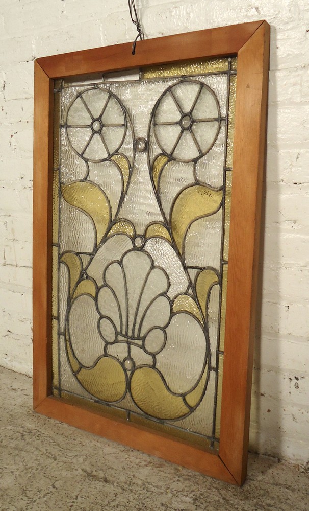 Antique Stained Glass Window Panel 22" x 34"