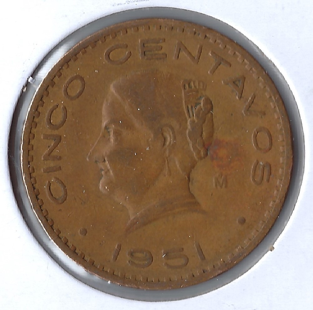 Coin Mexico 5 Centavos 1951 KM424