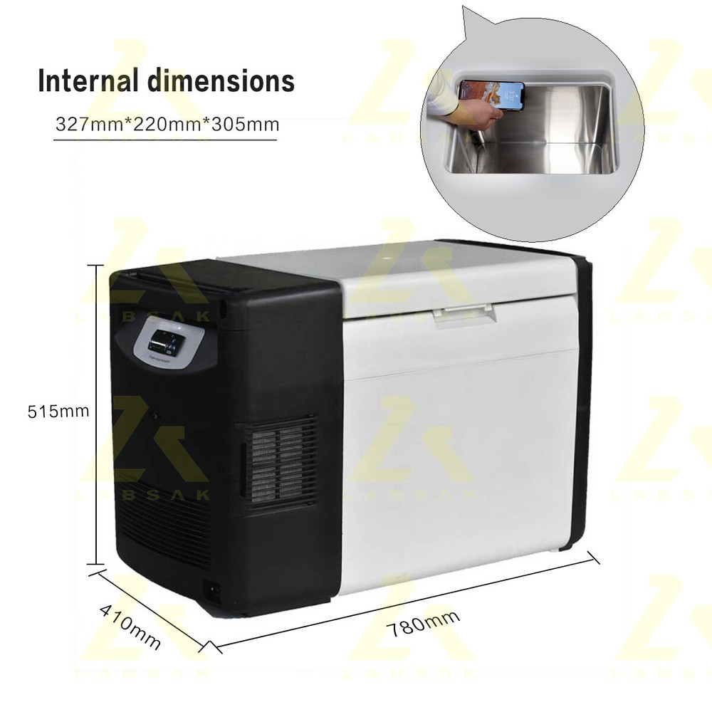 20L Black -86° Ultra-Low Temperature Freezer Laboratory Samples Storage Fridge
