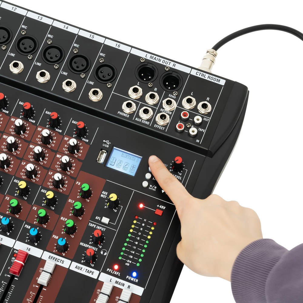 16 Channel Studio Audio Mixer Bluetooth USB Digital Sound Mixing Console Board