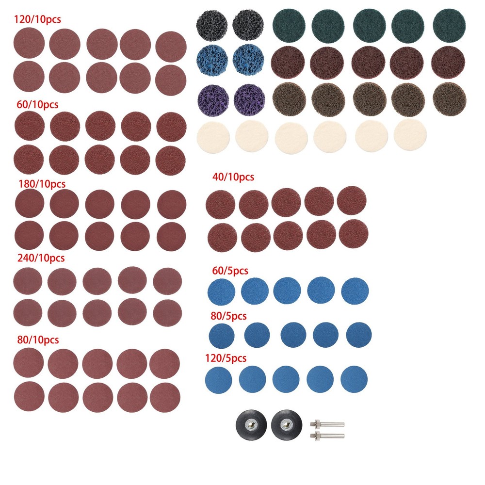104PC 2" Roll Lock Sanding Discs Die Grinder Quick Change Disc Set W/ 1/4 Holder