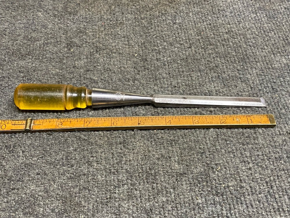 Vintage Pexto 1/2” Chisel With Hard Yellow Plastic Handle