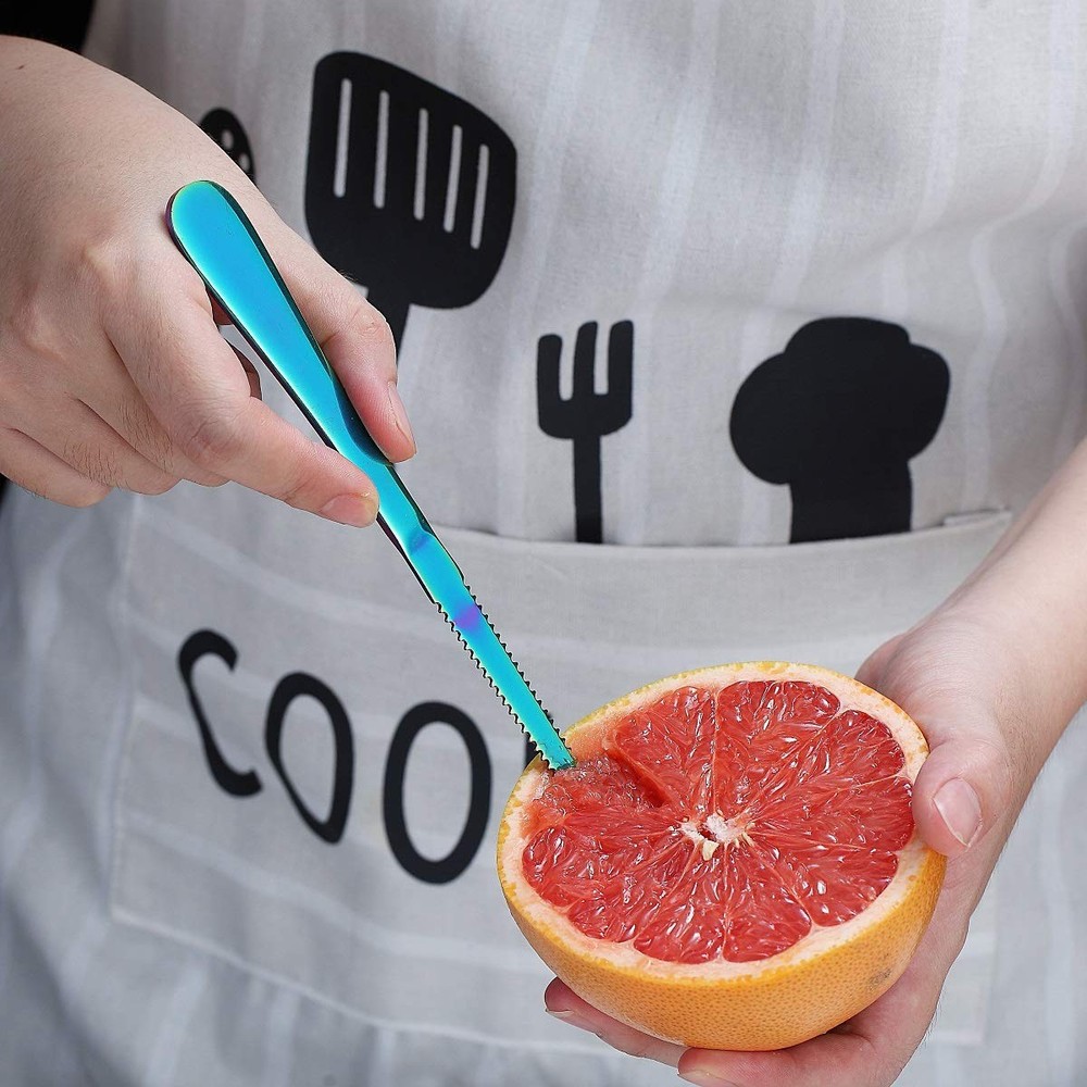 Rainbow Grapefruit Spoons 3 Pieces Set, 2 Stainless Steel Grapefruit Spoon An...