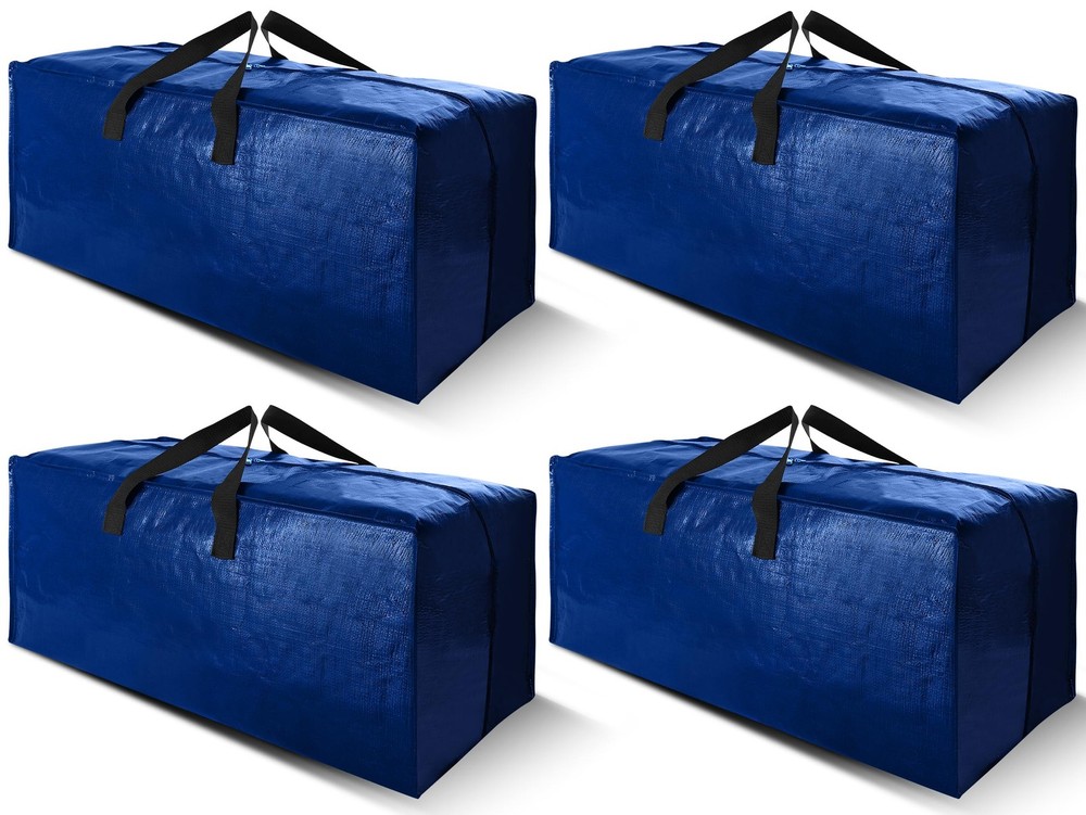4 Pack Heavy Duty Extra Large Moving Bags with Backpack Straps - Strong Handl...