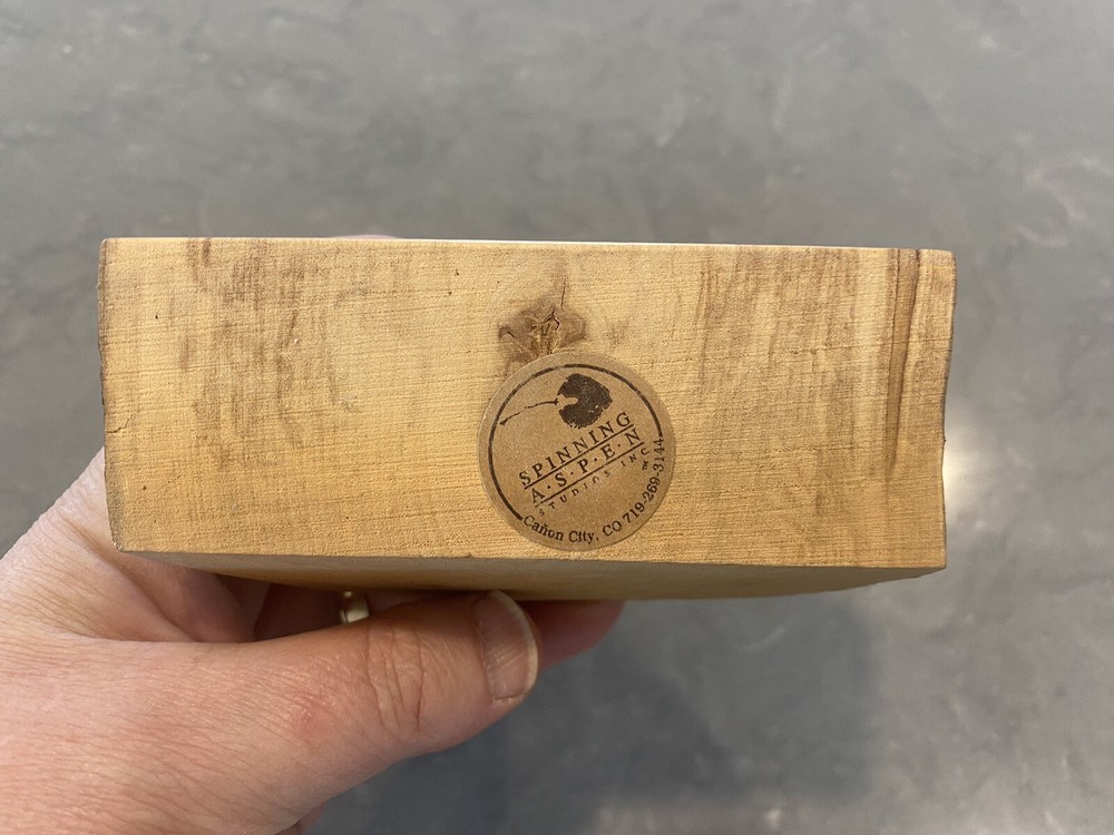 Spinning Aspen Studios Live Edge Desk Clock Handcrafted USA