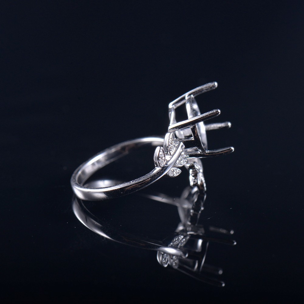 Oval Cut Solid 14K Gold Natural diamond Semi Mount Ring Setting