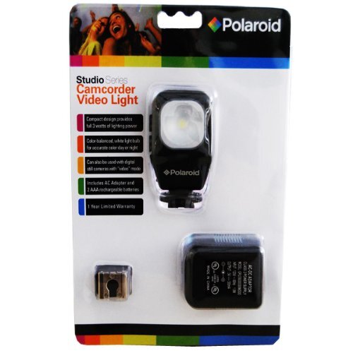 Polaroid Studio Series Camcorder Video Light with Mounting Bracket